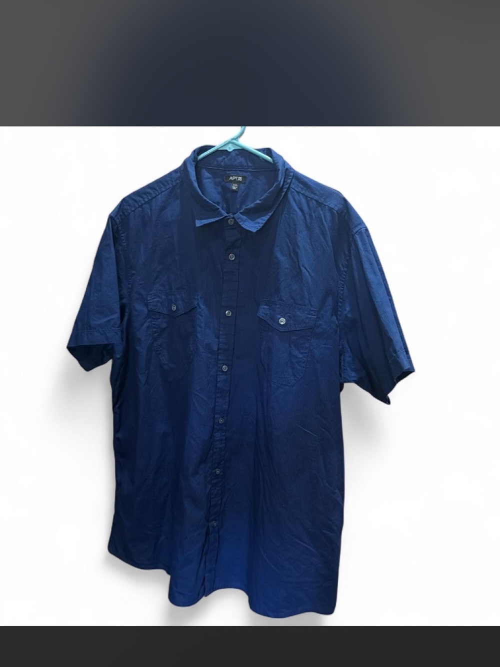 Apt. 9 Men's Short-Sleeve Button-Down Shirt in Navy Blue